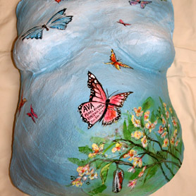 Pearl's belly cast painted by Kirsten.  c2012