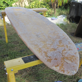 Glassing the Surfboard art piece